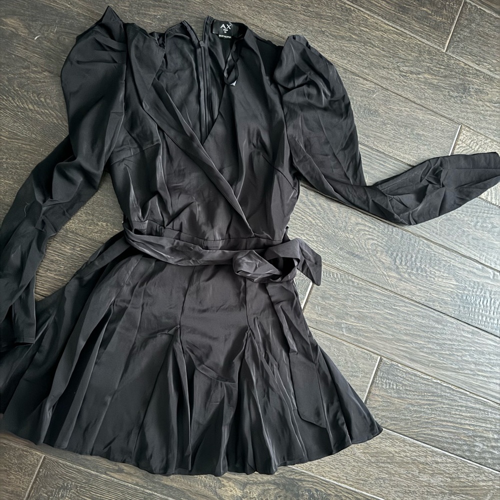 AX Paris black dress with tie belt